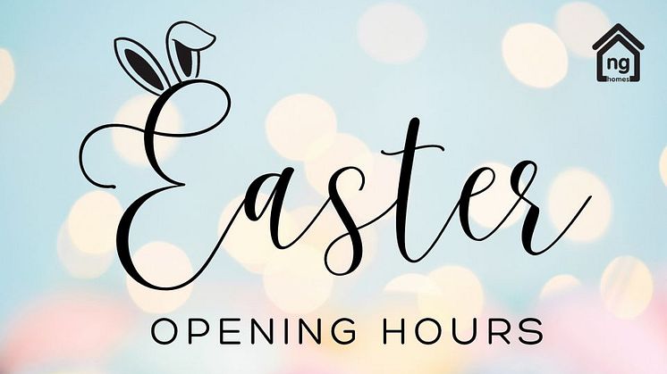 Image with words 'Easter opening hours'