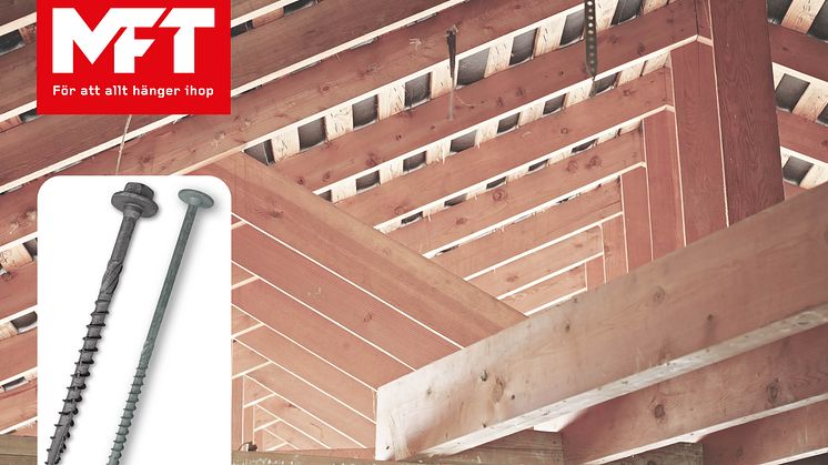 MFT träskruv XLNT, anpassad för montage av bärande konstruktioner