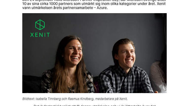 Xenit vinner Microsofts partnerpris