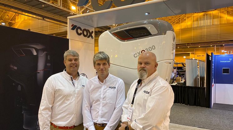 From left: Woodfin, Pitt & Livingston on the Cox booth at the International Workboat Show