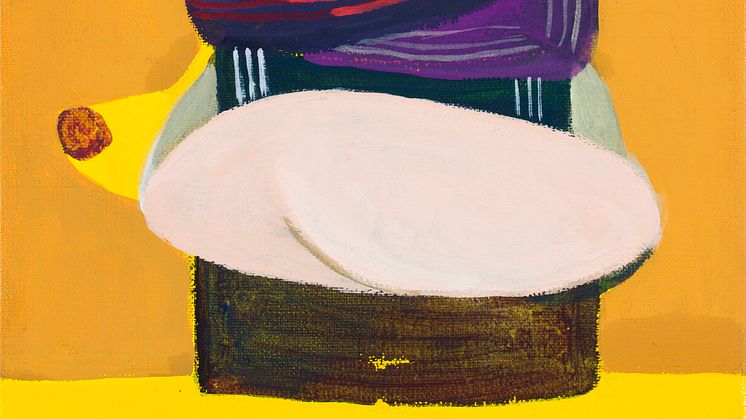 Pia Mauno, Adidas i idévärlden, 24 x 19 cm, vinylfärg och olja på duk, 2018