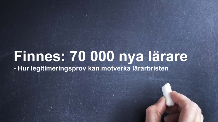 Finnes: 70 000 nya lärare