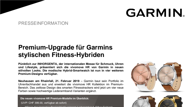 Premium-Upgrade für Garmins stylischen Fitness-Hybriden