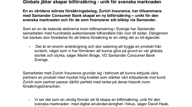 Globala jättar skapar bilförsäkring unik för svenska marknaden