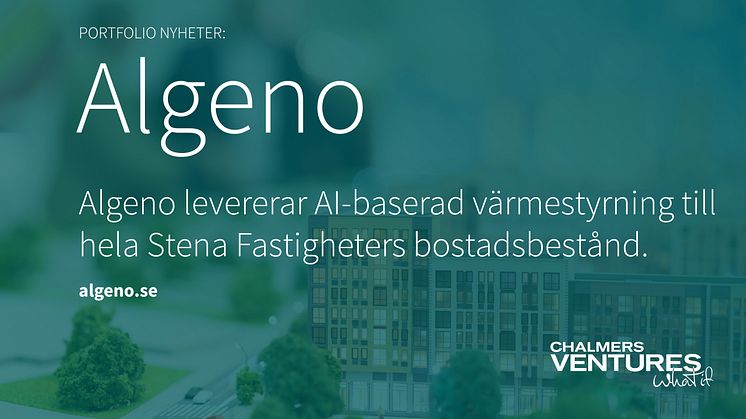 Algeno levererar AI-baserad värmestyrning till hela Stena Fastigheters bostadsbestånd