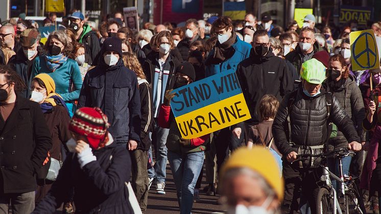 Demonstration för Ukraina