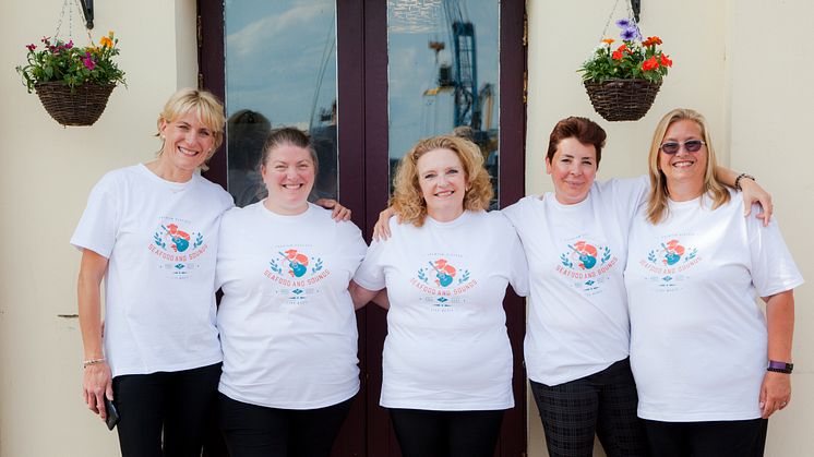 left to right - Nikki Robinson, Michelle Smith, Jeanette Walsh, Severine Seweryn and Helen Bull. 