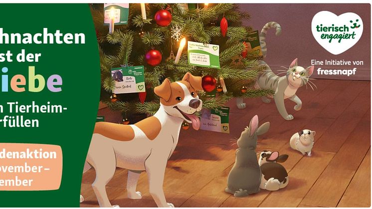 Keine traurigen Weihnachten im Tierheim: Fressnapf-Kund:innen und -Mitarbeitende sorgen für ein Fest der TierLiebe