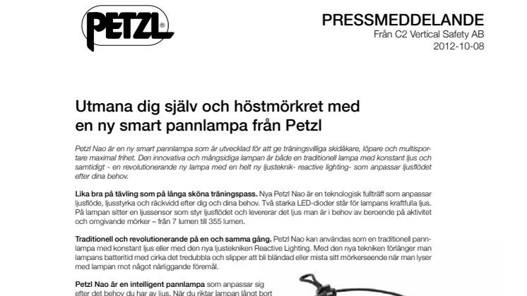 Utmana dig själv och höstmörkret med en ny smart pannlampa från Petzl