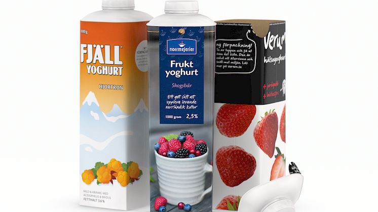 Norrmejeriers yoghurt får ny förpackning - smart avtagbar topp förenklar återvinning och kan minska matsvinn