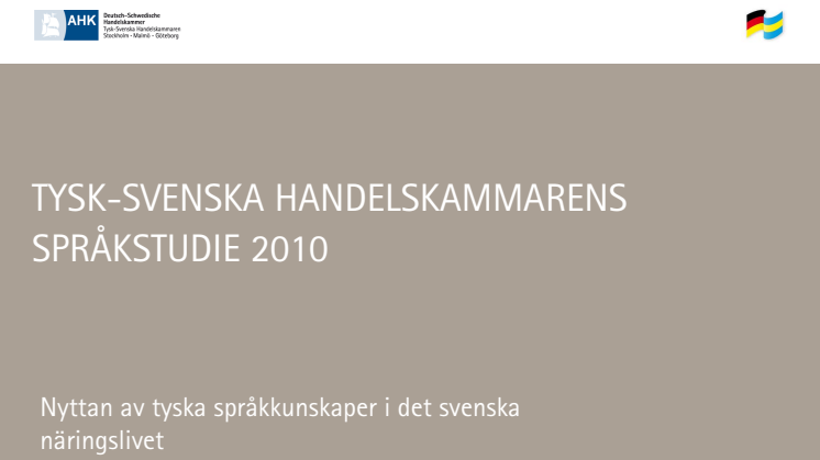 Tysk-Svenska Handelskammarens Språkstudie 2010