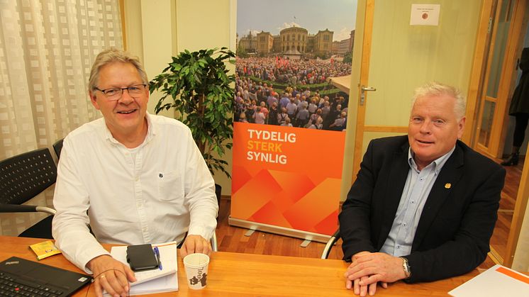 Generalsekretær Harald Olimb Norman (t.v) og forbundsleder Jan Davidsen i Pensjonistforbundet.