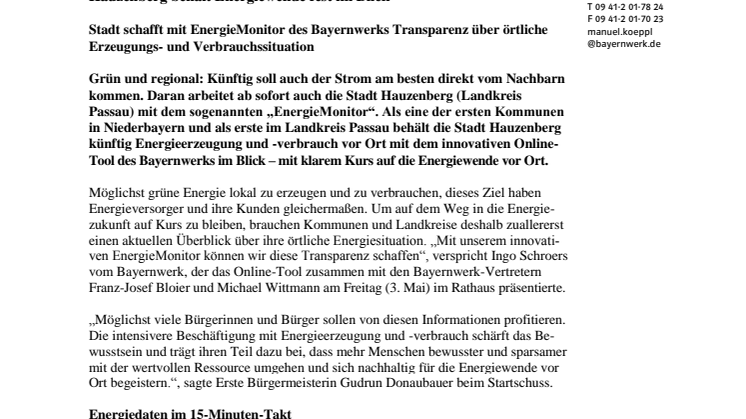 Hauzenberg behält Energiewende fest im Blick