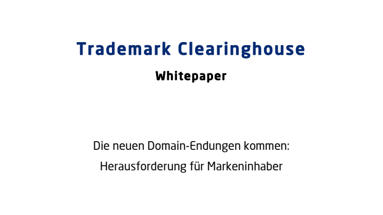 Whitepaper zum Trademark Clearinghouse