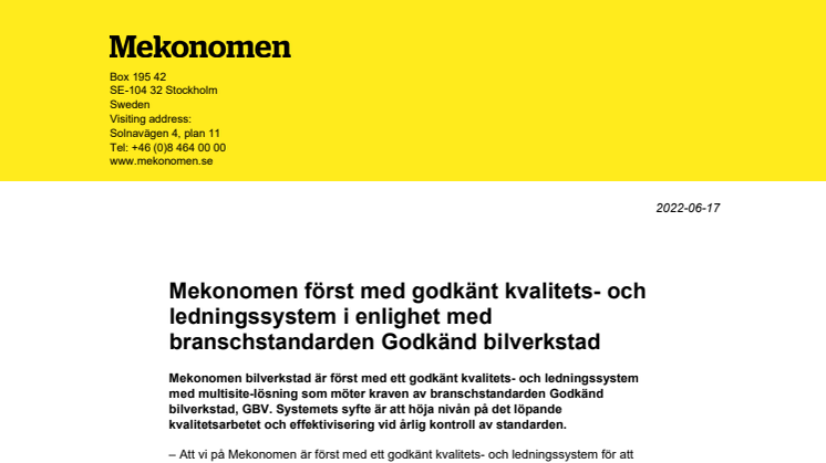 PRM_Mekonomen först med godkänt ledningssystem enligt GBV_2022-06-17.pdf