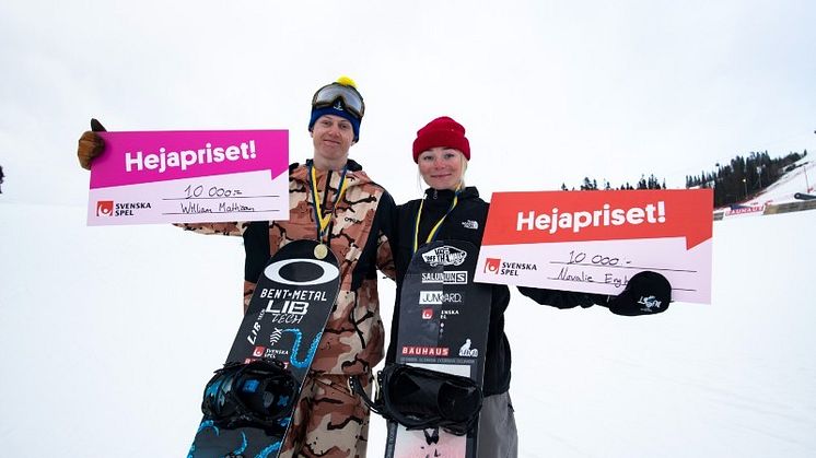 William Mathisen och Novalie Engholm är svenska mästare i big air.