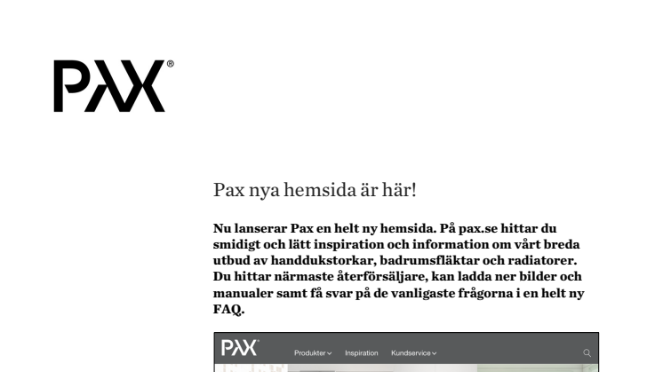 Pax nya hemsida är här!