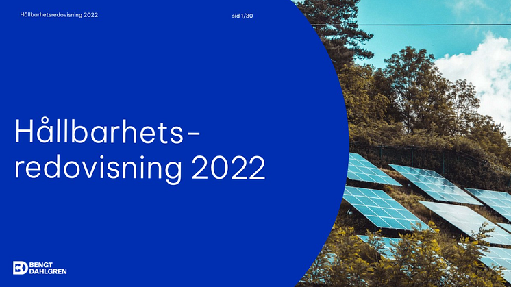 Omslag för 2022 års Hållbarhetsredovisning