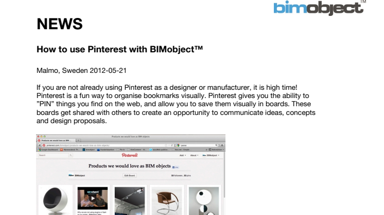How to use Pinterest with BIMobject™