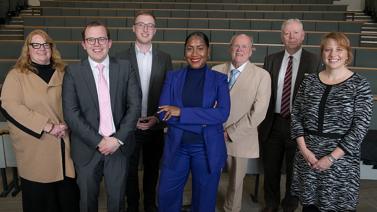 Pictured l-r: Caron Gentry; Patrick Andelic; Richard Johnson (QMUL); Stephanie L. Young (Exec Director, When we all Vote); Philip Davies (co-Chair American Politics Group); Brian Ward; Christina Tribble (US Cultural Attaché, London).