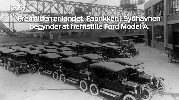 Ford Danmark 100-årstidslinje