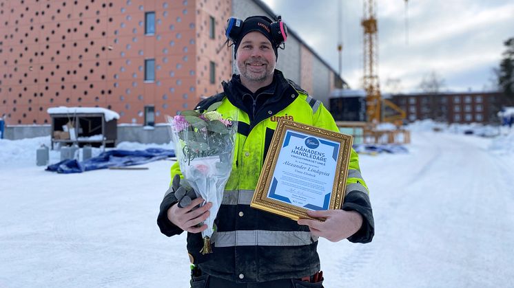 Alexander Lindqvist, Umia Elteknik, prisas av Yrkesgymnasiet i Umeå som Månadens handledare.