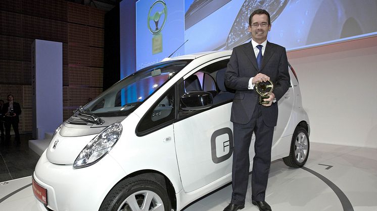 Peugeot iOn fick det prestigefulla priset ”Gröna Ratten” 2010
