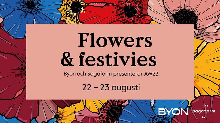 Flowers and festivies när Byon och Sagaform presenterar AW23. 