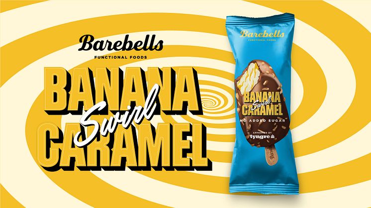 Barebells Banana Caramel Swirl finns till försäljning hos Pressbyrån och 7-eleven från och med v. 7 och i dagligvaruhandeln från och med v. 11