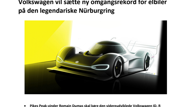Volkswagen vil sætte ny omgangsrekord for elbiler på den legendariske Nürburgring