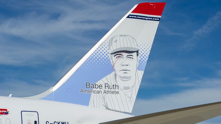 Babe Ruth, legendary baseball player, is Norwegian's fourth American tailfin hero
