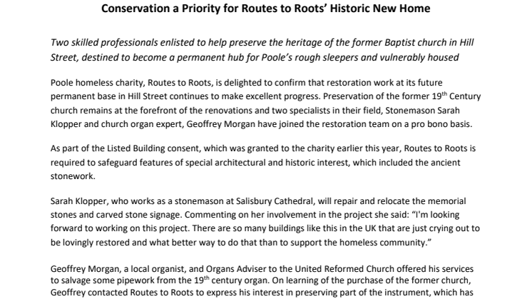 Conservation a Priority for Routes to Roots’ Historic New Home