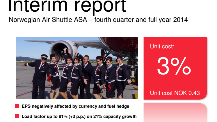 Informe de gestión - cuarto trimestre y año completo 2014 - Norwegian Air Shuttle ASA