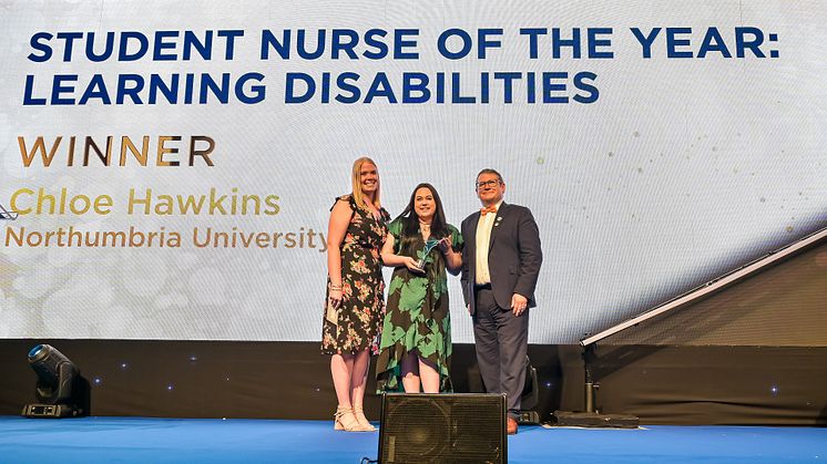 Pictured (Left): Jessica Ball (Learning Disability Acute Liaison Nurse at Sussex Community NHS Foundation Trust), Chloe Hawkins, Steve Ford (Editor, Nursing Times)