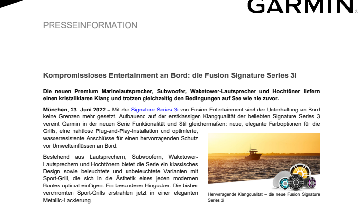 PM Garmin Fusion Signature Series 3i