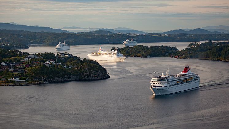 I saw four Fred.s come sailing in! Fred. Olsen Cruise Lines celebrates historic fleet gathering in Bergen on 28th July 2015