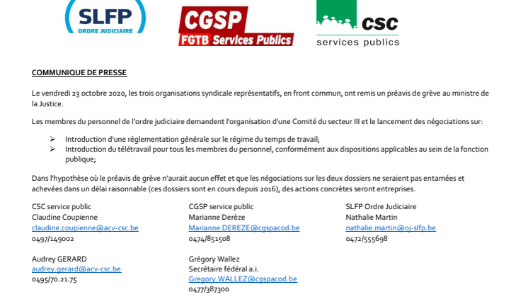 CGSP AMIO : préavis de grève !