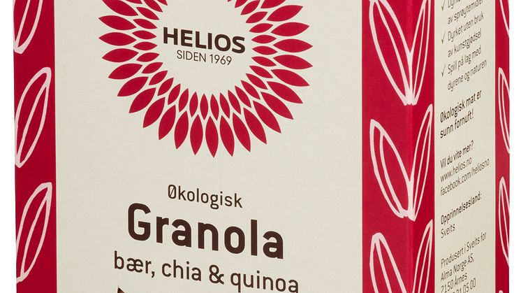 Helios granola med bær, chia og quinoa økologisk