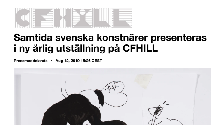 Samtida svenska konstnärer presenteras i ny årlig utställning på CFHILL