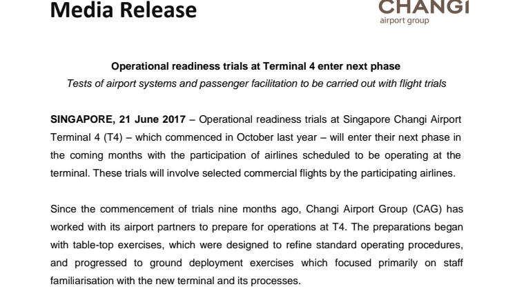 Operational readiness trials at Terminal 4 enter next phase