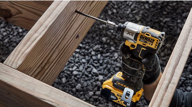 Power Through Tough Jobsite Applications with the New 20V MAX* XR® 1/4 in. 3-Speed Impact Driver that Delivers 30% More Torque**