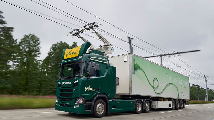 Scania wird die Elektro-Hybrid-Fernverkehrs-Lkw für das Forschungsprojekt "Lkw für deutsche eHighways" zur Verfügung stellen.