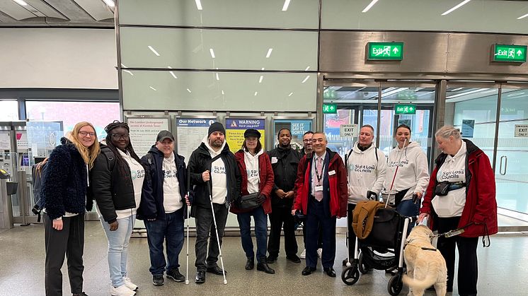 Sight Loss Council members joined Govia Thameslink Railway Accessibility Manager Antony Merlyn to trial a train travel confidence scheme that will be rolled out to blind and partially sighted people