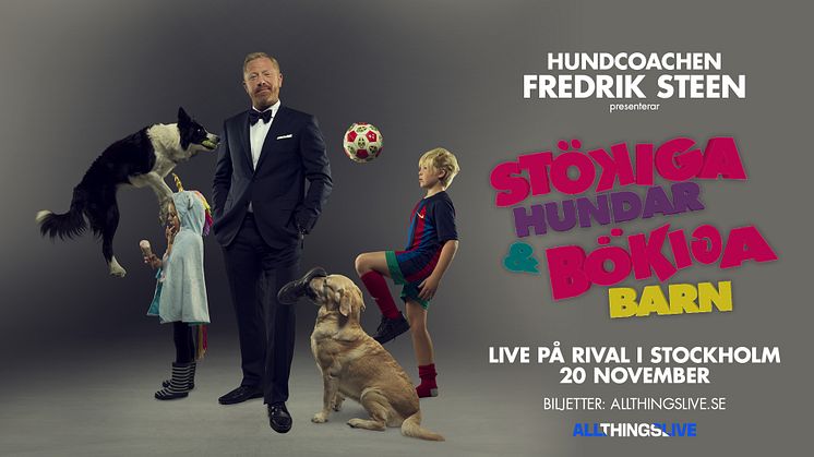 Hundcoachen Fredrik Steen sätter upp föreställning i Stockholm