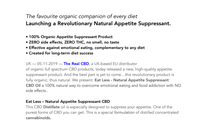 Launching a Revolutionary Natural Appetite Suppressant