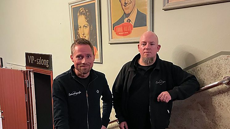 Peter Johansson och Thomas Forsberg på Bio Metropol får 2022 års Alice Tegnérstipendium. Foto: Privat