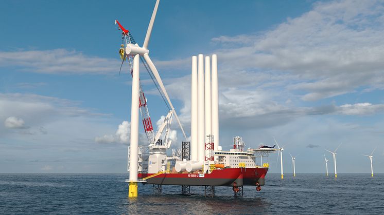 Dominion Energy’s new Wind Turbine Installation Vessel, due for delivery by the end of 2023, will be built by Keppel AmFELS and fitted with Kongsberg Maritime’s field-proven integrated solution for WTIV operation 