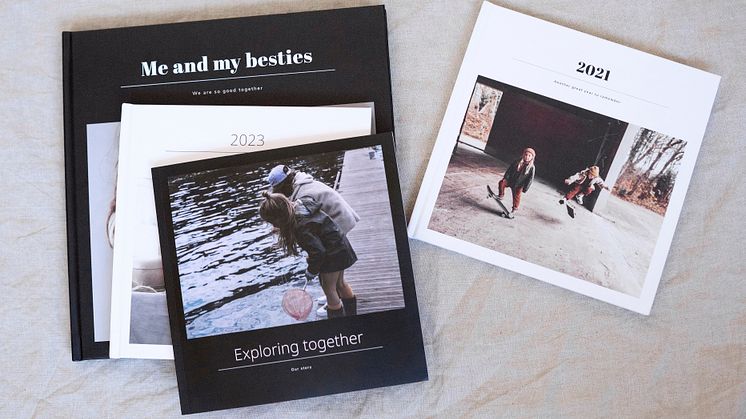 Once Upons fotoböcker med svart och vitt omslag