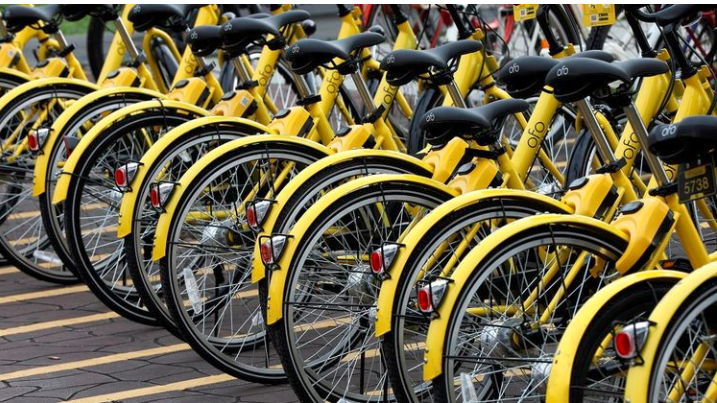 Image of Ofo bicycles in Singapore. From Reuters / Edgar Stu