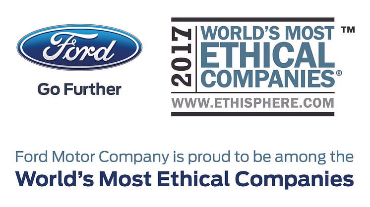 Ford Motor Company er for 8. år i træk kåret som en af verdens mest etiske virksomheder